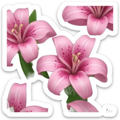 pink lilie flowers sticker
