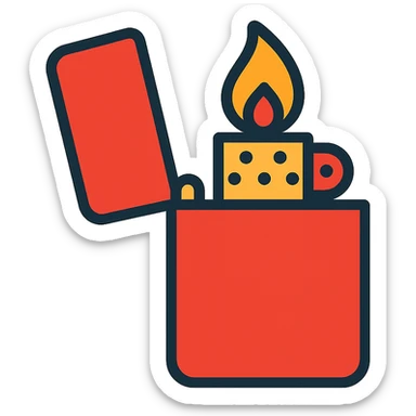 Zippo Lighter, red sticker