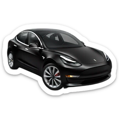 An black Tesla Model 3 at ludicrous speed side view sticker