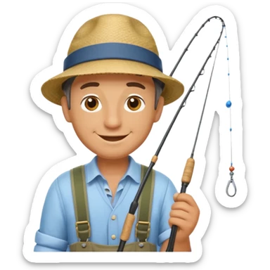 happy fisherman sticker