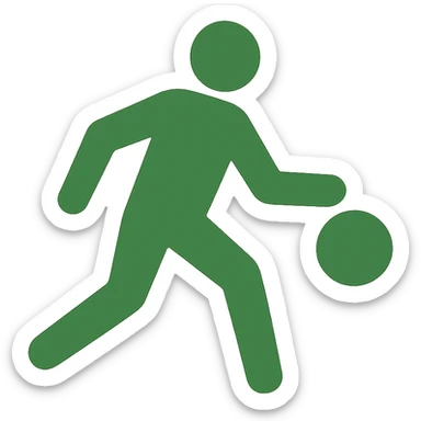 green sports icon, modern style, clean and vibrant design sticker