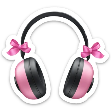 Cute headphones with pink bows on the side  sticker