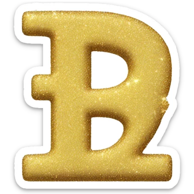 Number 4 letter b sparkles sticker