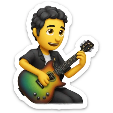 una lagartija tocando la guitarra mientras come asado sticker