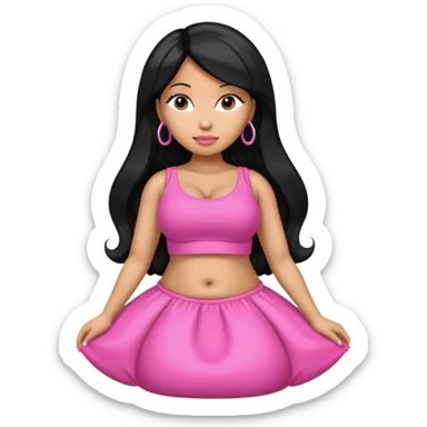  fat tan long half-white half-black hair nicki minaj with inflated belly sticker