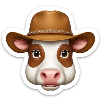 Cow with cowboy hate sticker