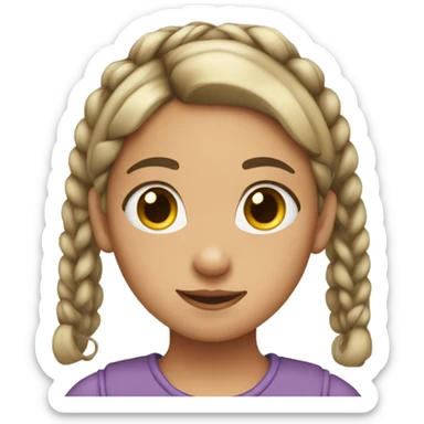 Girl with birded pigtails   sticker