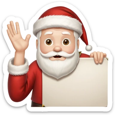 drunk santa holding up a huge blank banner 4 times his size above his head sticker