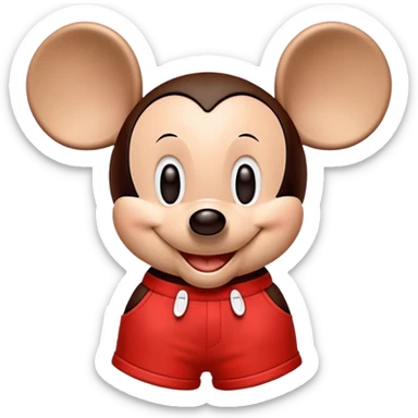 Mickey Mouse with red shorts and big ears sticker
