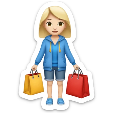 trying on clothes shopper sticker