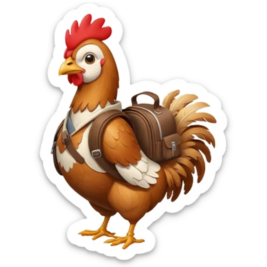 Chicken adventurer sticker