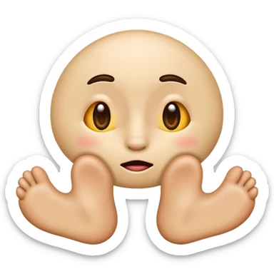 create an emoji thats sniffing its feet sticker