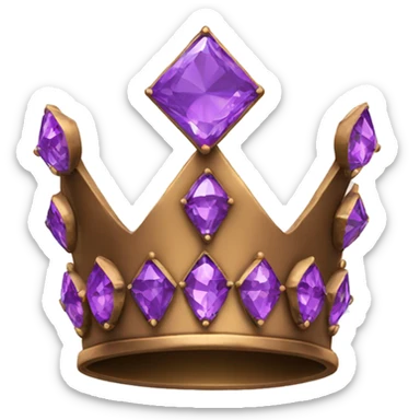 Bronze Crown with some purple diamonds sticker