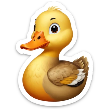 yellowish duck with orange beak sticker