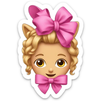 yorkshire with a pink hairbow sticker