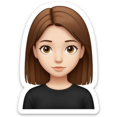 Girl with brown straight hair wearing a black top sticker