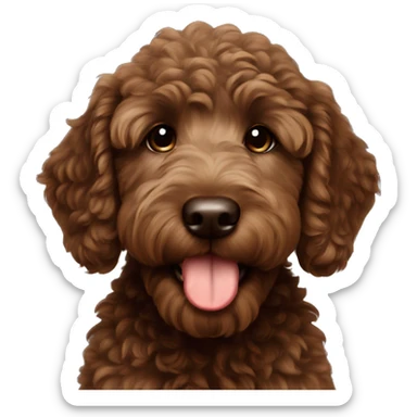 dark brown goldendoodle puppy sticker
