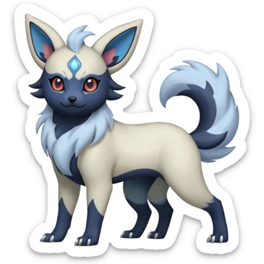 Pastel Absol-Zorua-Umbreon-fusion (full body) sticker