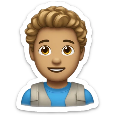 Un garçon avec les cheveux teinturier enbleu étoile. sticker