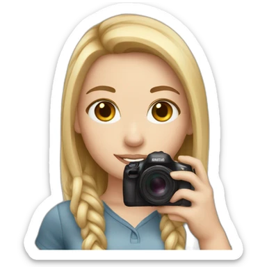 A white girl taking photo sticker