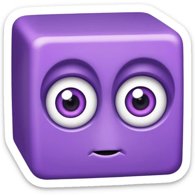 purple cube face cute sticker