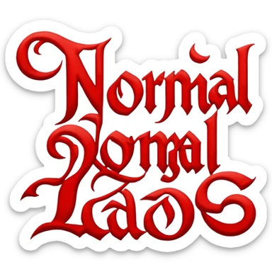 A red logo with the words "Normal Lads" written in gothic letters.  sticker