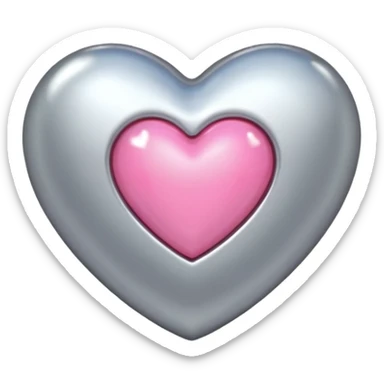 platinum heart with one mini pink heart inside of it  sticker