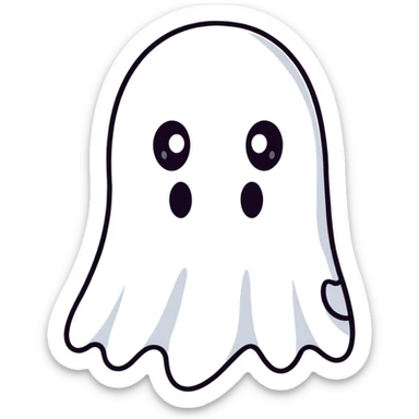 cartoon ghost with X eyes sticker