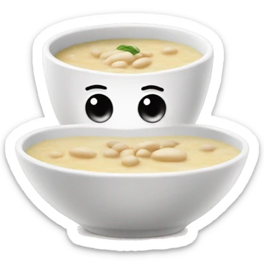 white bean soup facing forward with creamy white soup sticker