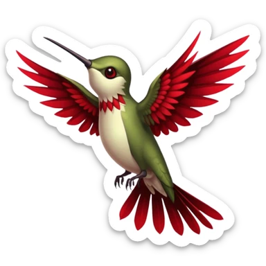creppy demon like hummingbird with  creppy and very long wings   staring in your soul  sticker