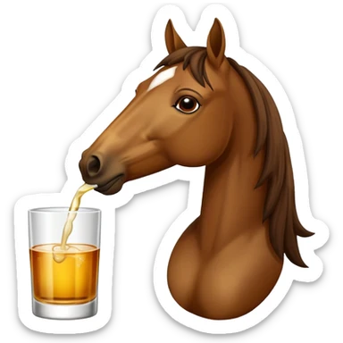 Horse drinking tequila  sticker