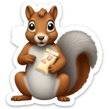 Squirrel with bandaid sticker