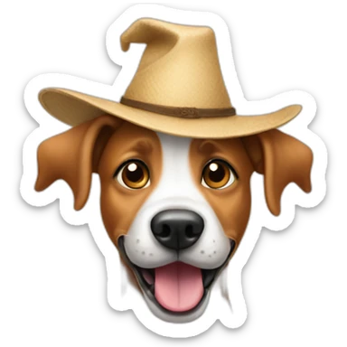 Happy dog with a hat and pointy ears sticker