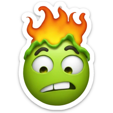 a flaming booger sticker