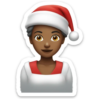 girl with santa hat sticker