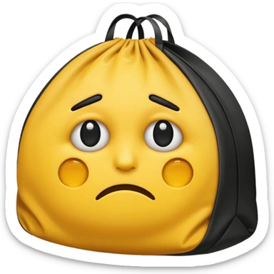Tired emoji with black bags under eyes sticker