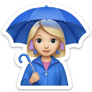 Loutre fille mignonne qui porte un parapluie dans sa main gauche  sticker