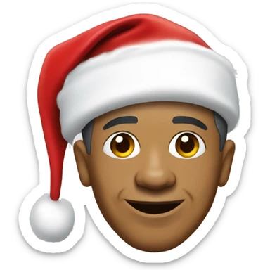 barack obama with santa hat sticker