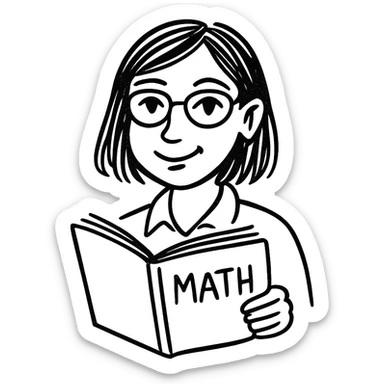 A good math teacher with black hair and beautiful eyes sticker