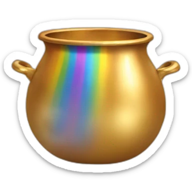 golden pot at the end of a rainbow sticker