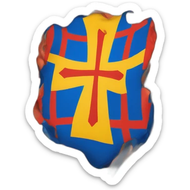 flag emoji with a blue Scandinavian cross with a red outline on a yellow background Ingermanland sticker