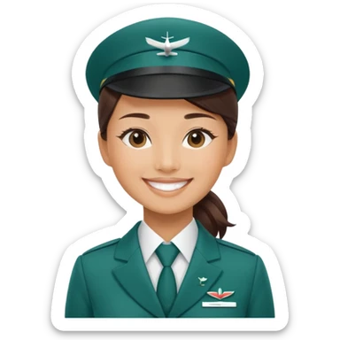 a cabin crew from cathay onboarding for the job sticker