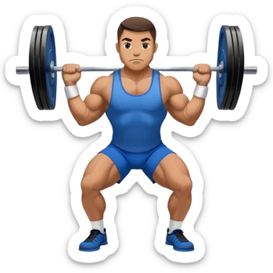 powerlifter with blue shorts perfoming deadlift sticker