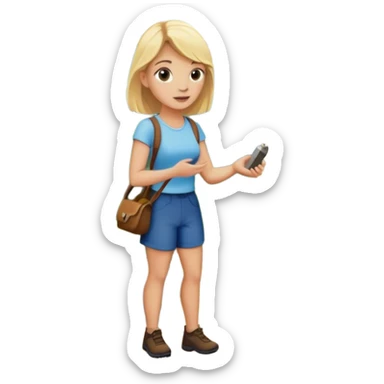 mountain 2 crossroads trails with rocks  two trails—one illuminated,, and one in darkness, representing reaction with a back of a blonde woman choosing the lighter path  sticker