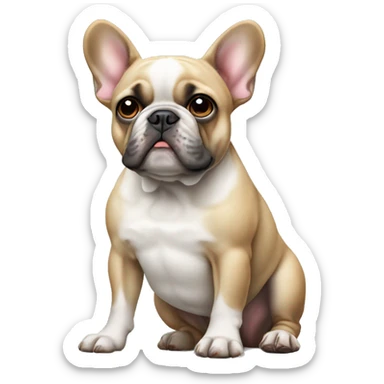French bulldog with a white mark between eyes sticker