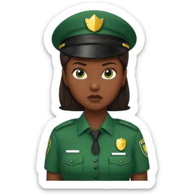 woman Security guard green dress sticker