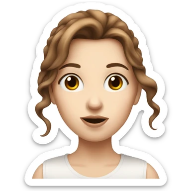 Pretty white girl with brown hair blowing a kiss  sticker