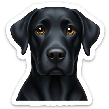 A black lab with a white spot on his chest  sticker
