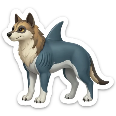 Cool 4-legged digitigrade edgy furry realistic Landhai-Shark-canine-Sharpedo-Hyena-hybrid-animal-Pokémon-Fakemon-fusion-creature  sticker