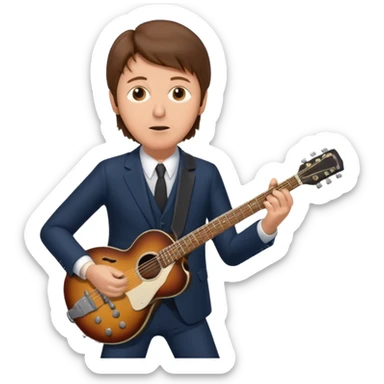 Paul McCartney playing guitar suit sticker